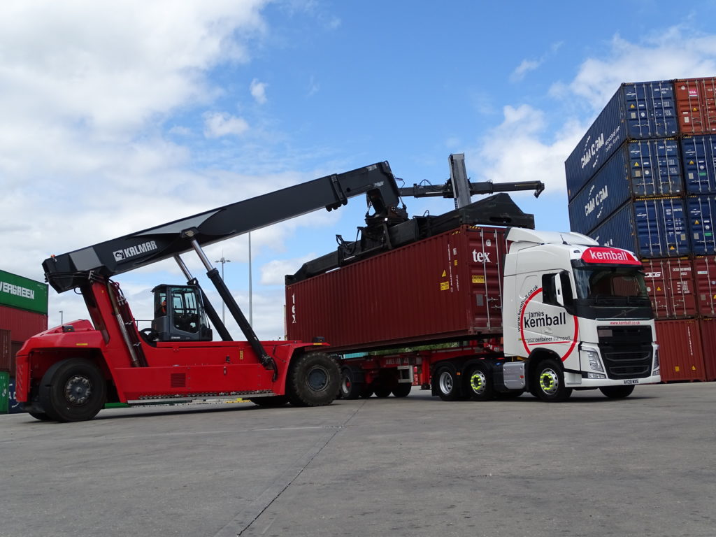 James Kemball Lorry with loaded shipping container