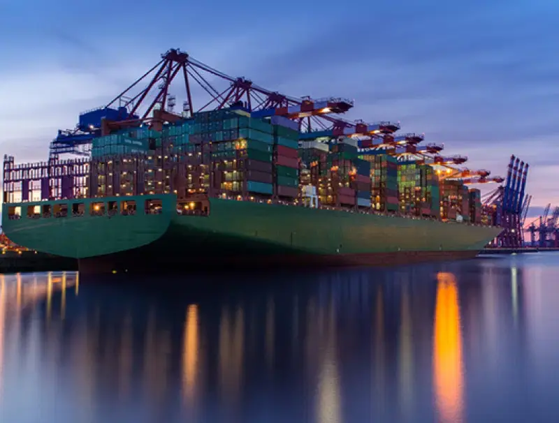 Large ship with containers loaded